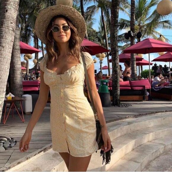 Sundae Muse Yasmin Dress in Yellow Floral Print (worn once) - Picture 2 of 5